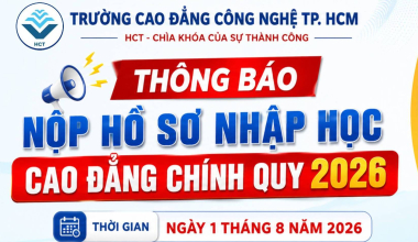 THÔNG BÁO NỘP HỒ SƠ NHẬP HỌC CAO ĐẲNG CHÍNH QUY NĂM 2026