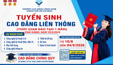 TUYỂN SINH CAO ĐẲNG LIÊN THÔNG NĂM 2026 (THỜI GIAN ĐÀO TẠO CHỈ 1 NĂM)