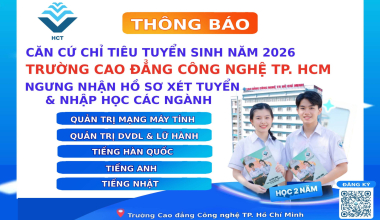 THÔNG BÁO CĂN CỨ CHỈ TIÊU TUYỂN SINH NĂM 2026: NGƯNG NHẬN HỒ SƠ XÉT TUYỂN VÀ NHẬP HỌC MỘT SỐ NGÀNH