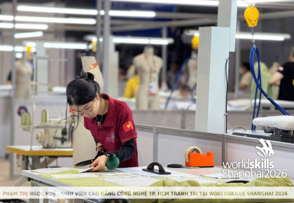 PHẠM THỊ NGỌC HUỆ – SINH VIÊN HCT TRANH TÀI TẠI ĐẤU TRƯỜNG KỸ NĂNG NGHỀ QUỐC TẾ WORLDSKILLS SHANGHAI 2026