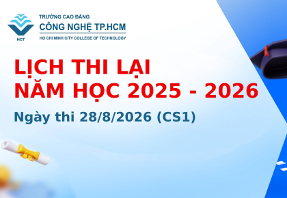 LỊCH THI LẠI NĂM HỌC 2025 - 2026 NGÀY THI 28/8/2026 (CS1)