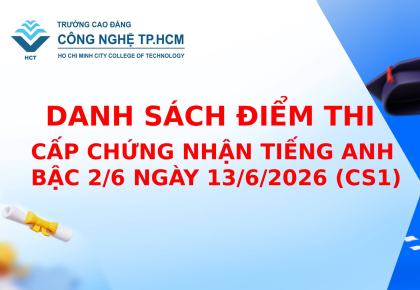 DANH SÁCH ĐIỂM THI CẤP CHỨNG NHẬN TIẾNG ANH BẬC 2/6 NGÀY 13/6/2026 (CS1)