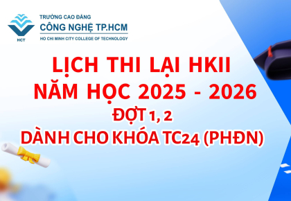 LỊCH THI LẠI HKII NĂM HỌC 2025 - 2026 ĐỢT 1,2 DÀNH CHO KHÓA TC24 (PHĐN)