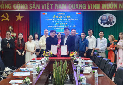 KÝ KẾT HỢP TÁC QUỐC TẾ GIỮA TRƯỜNG CAO ĐẲNG CÔNG NGHỆ TP.HCM VÀ ĐẠI HỌC KHOA HỌC KỸ THUẬT CÔN SƠN (ĐÀI LOAN)