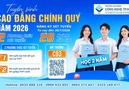 TUYỂN SINH CAO ĐẲNG CHÍNH QUY NĂM 2026 - XÉT HỌC BẠ THPT - TRÚNG TUYỂN NGAY