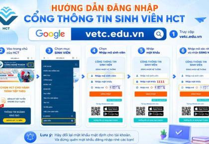 HƯỚNG DẪN ĐĂNG NHẬP CỔNG THÔNG TIN SINH VIÊN HCT