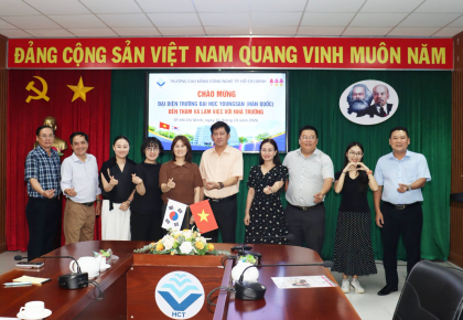 HCT ĐÓN TIẾP ĐẠI DIỆN TRƯỜNG ĐẠI HỌC YOUNGSAN (HÀN QUỐC) ĐẾN THĂM VÀ LÀM VIỆC