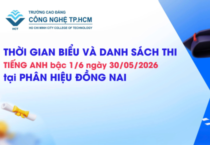 Thời gian biểu và Danh sách thi Tiếng Anh bậc 1/6 ngày 30/05/2026 tại Phân hiệu Đồng Nai