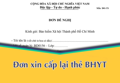ĐƠN XIN CẤP LẠI THẺ BHYT