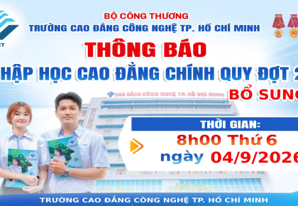 NỘP HỒ SƠ NHẬP HỌC CAO ĐẲNG CHÍNH QUY 2026 ĐỢT BỔ SUNG