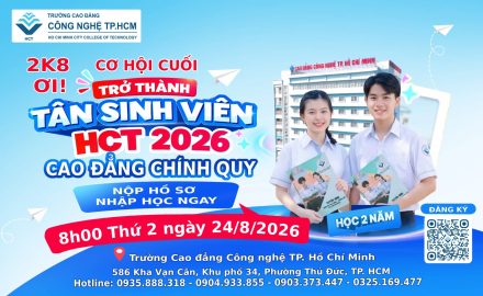 CƠ HỘI CHO 2K8 NHẬP HỌC CAO ĐẲNG CHÍNH QUY 2026 VÀO 8H00 THỨ 2 NGÀY 24 THÁNG 8 NĂM 2026