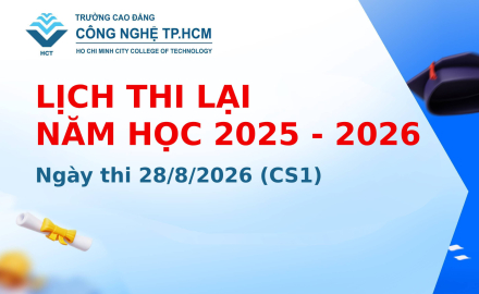 LỊCH THI LẠI NĂM HỌC 2025 - 2026 NGÀY THI 28/8/2026 (CS1)