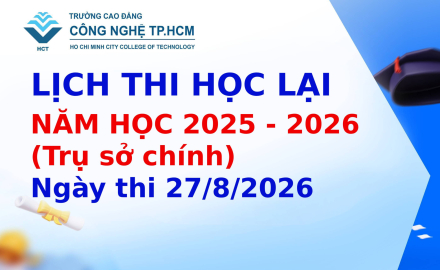 LỊCH THI HỌC LẠI NĂM HỌC 2025 - 2026 (CS1) NGÀY THI 27/8/2026
