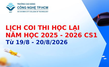 LỊCH COI THI HỌC LẠI NĂM HỌC 2025 - 2026 CS1 TỪ 19/8 - 20/8/2026