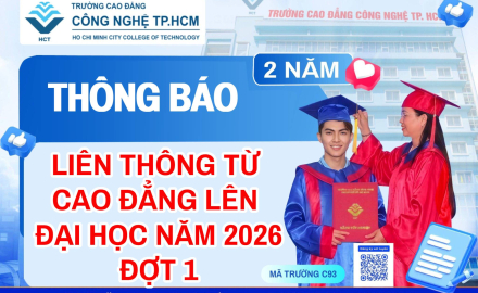 Thông báo liên thông từ  Trình độ Cao đẳng lên Đại học năm 2026 Đợt 1