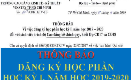 Thông báo Kết quả đăng ký học phần học kỳ 1, năm học 2019-2020