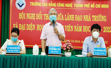 Hội nghị đối thoại giữa Lãnh đạo nhà trường và đại diện  học sinh, sinh viên năm học 2021 – 2022