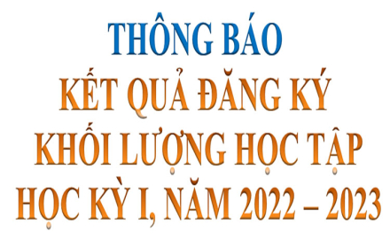 Thông báo kết quả đăng ký khối lượng học tập (Lần 1) học kỳ I, năm học 2022 – 2023