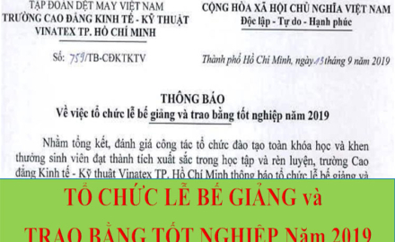 Thông báo “Tổ chức lễ bế giảng và trao bằng tốt nghiệp năm 2019”