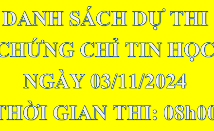 Thông báo, tổ chức ôn thi, tổ chức thi chứng chỉ Công nghệ thông tin Cơ bản tại cơ sở 1, ngày 17/03/2024