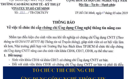 Tổ chức thi chứng chỉ Ứng dụng công nghệ thông tin