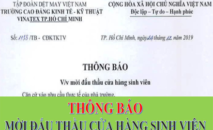 Thông báo, Mời đấu thầu của hàng sinh viên trong trường