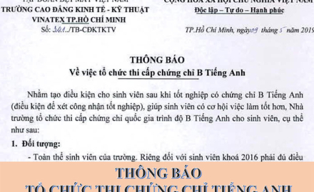 Thông báo thi chứng chỉ Tiếng Anh