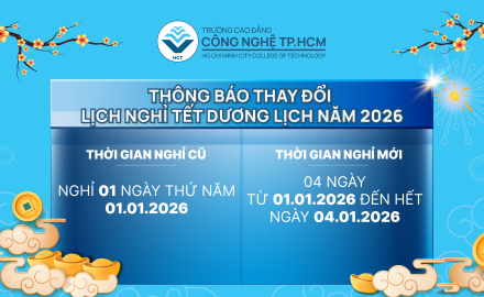 Thông báo thay đổi lịch nghỉ Tết Dương lịch năm 2026
