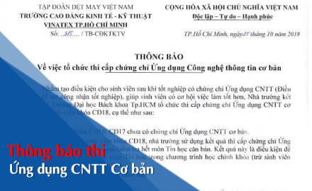 Tổ chức thi cấp chứng chỉ Ứng dụng CNTT Cơ bản