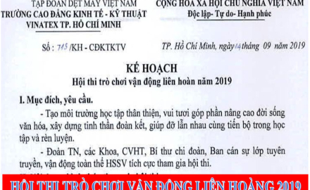 Kế hoạch “Hội thi trò chơi vận động liên hoàng năm 2019”