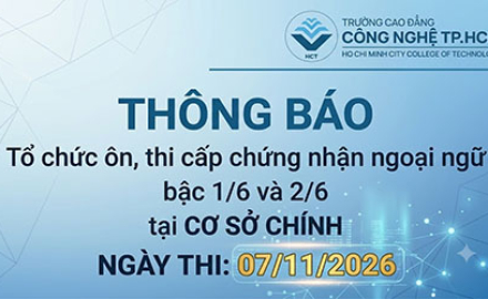 THÔNG BÁO - Tổ chức ôn, thi cấp chứng nhận ngoại ngữ bậc 1/6 và 2/6