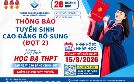 THÔNG BÁO NHẬN HỒ SƠ NHẬP HỌC CAO ĐẲNG HỆ CHÍNH QUY ĐỢT 2 NĂM 2026