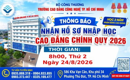 THÔNG BÁO NỘP HỒ SƠ NHẬP HỌC CAO ĐẲNG CHÍNH QUY ĐỢT 2 NĂM 2026 VÀO 24 THÁNG 8 NĂM 2026