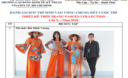 Danh sách 07 thí sinh vào vòng chung kết cuộc thi thiết kế thời trang Fascen Collection lần X – năm 2020