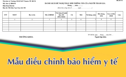 MẪU ĐIỀU CHỈNH BHYT