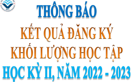 Thông báo “Kết quả đăng ký khối lượng học tập học kỳ II, năm học 2022 – 2023