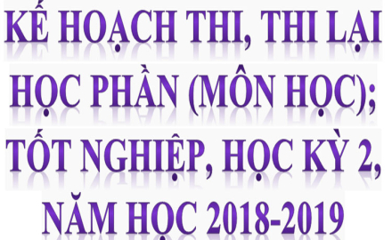 Kế hoạch thi, thi lại học phần (môn học); Tốt nghiệp, học kỳ 2, năm học 2018-2019