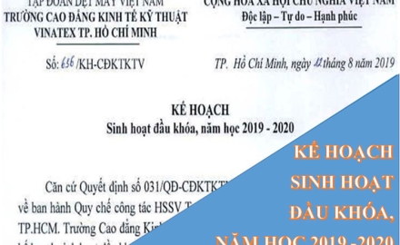 Kế hoạch sinh hoạt đầu khóa, năm học 2019 – 2020