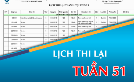 Lịch thi lại tuần 51