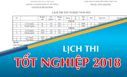 Lịch thi tốt nghiệp 2018