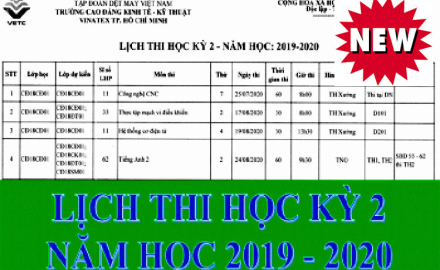 Lịch thi học kỳ II, năm học 2019 – 2020 (khóa 18,19)