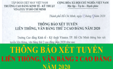 Thông báo xét tuyển “Liên thông, văn bằng 2 Cao đẳng năm 2020”