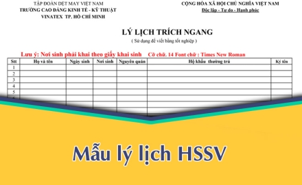 MẪU LÝ LỊCH HSSV