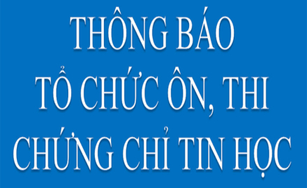 Thông báo, Tổ chức ôn, thi chứng chỉ Tin học, ngày 29/12/2024