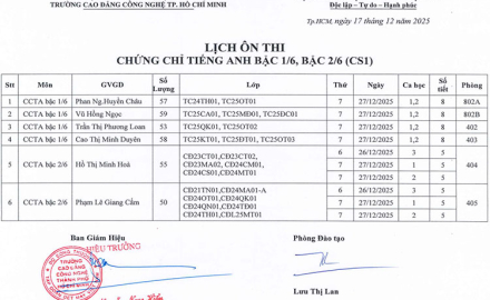 Lịch ôn thi, chứng nhận tiếng Anh, Tiếng Nhật, bậc 1/6 và 2/6, tại phân hiệu Đồng Nai