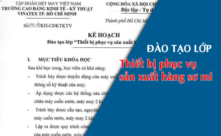 Đào tạo lớp Thiết bị phục vụ sản xuất hàng sơ mi