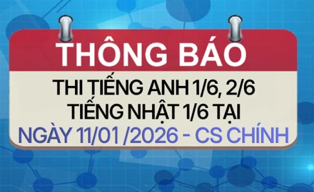 Thời gian biểu thi cấp chứng nhận Tiếng Anh bậc 1/6, 2/6 & Tiếng Nhật bậc 1/6 – TRỤ SỞ CHÍNH – Ngày thi 11/01/2026