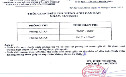 Danh sách dự thi kết thúc học phần Tiếng Anh căn bản