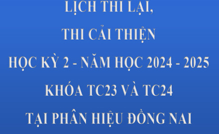 Lịch thi LẠI, thi CẢI THIỆN học kỳ 1, năm học 2023 – 2024 tại Cơ sở 2