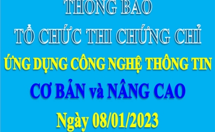 Thông báo tổ chức thi chứng chỉ Tin học Cơ bản và Nâng cao